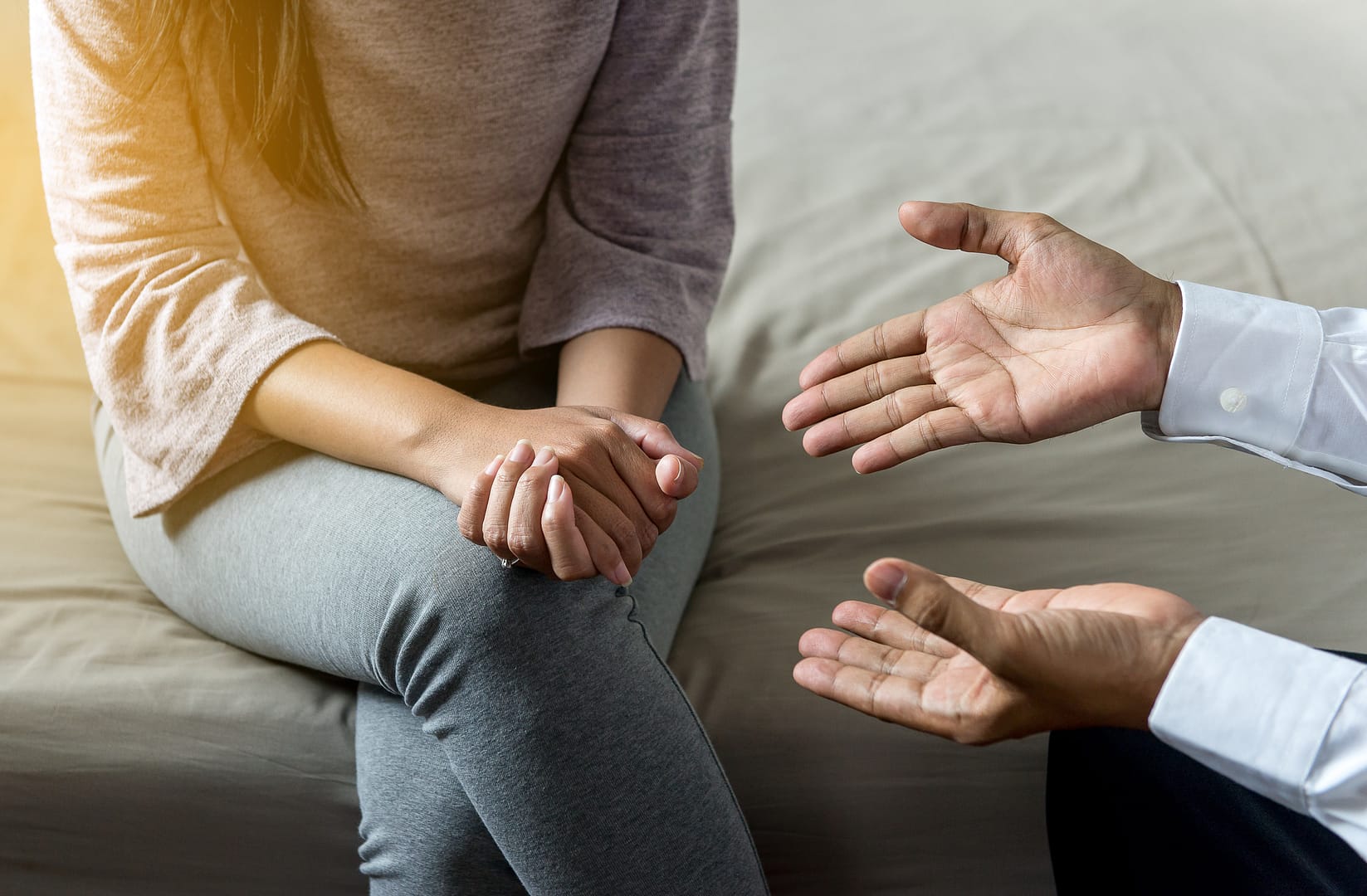 Doctor talking to patient about addiction