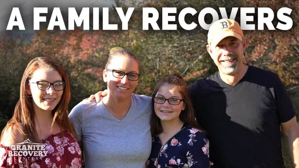 Amber with family shares addiction recovery story